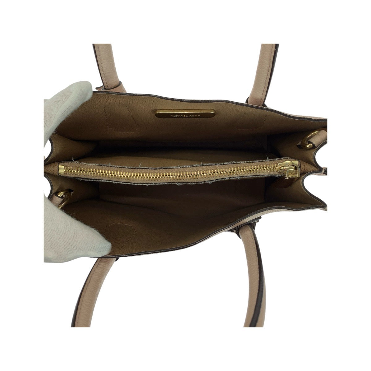 21613
Michael Kors マイケルコース マーサー ベビーピンク ベージュ ゴールド金具 レザー 30F6GM9T2L ハンドバッグ トートバッグ レディース AB4