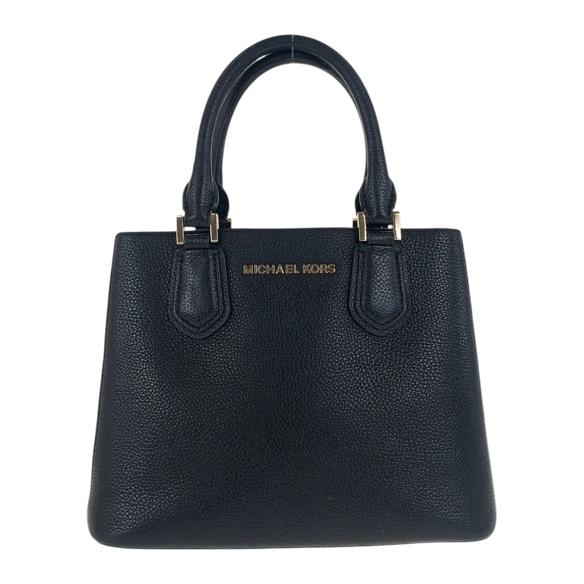 21614
Michael Kors マイケルコース ブラック 黒 ゴールド金具 レザー トートバッグ ハンドバッグ レディース ABP6