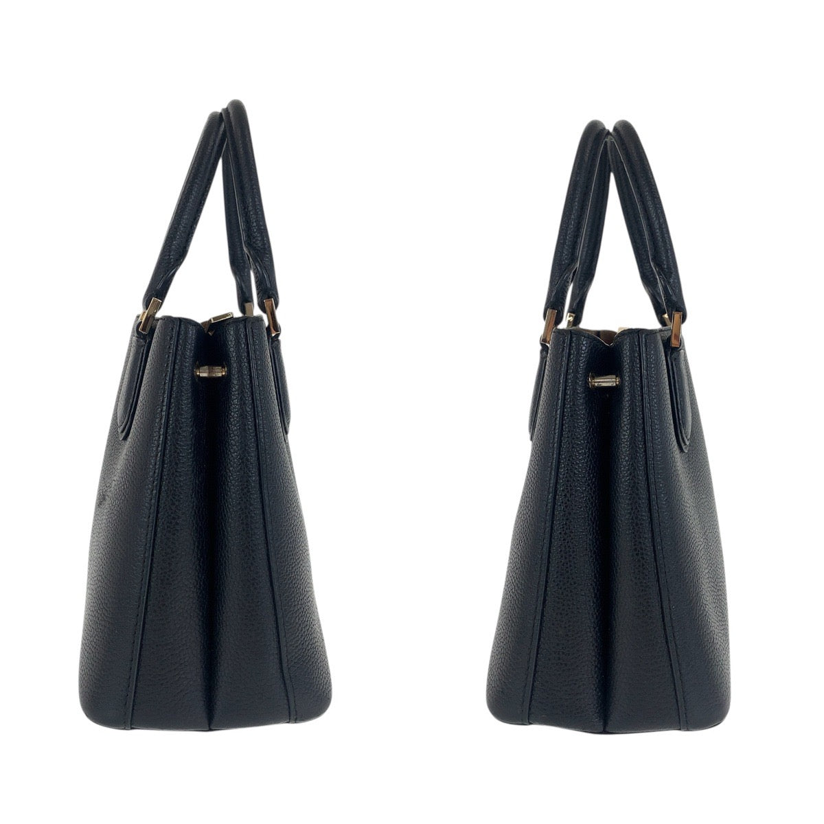 21614
Michael Kors マイケルコース ブラック 黒 ゴールド金具 レザー トートバッグ ハンドバッグ レディース ABP6