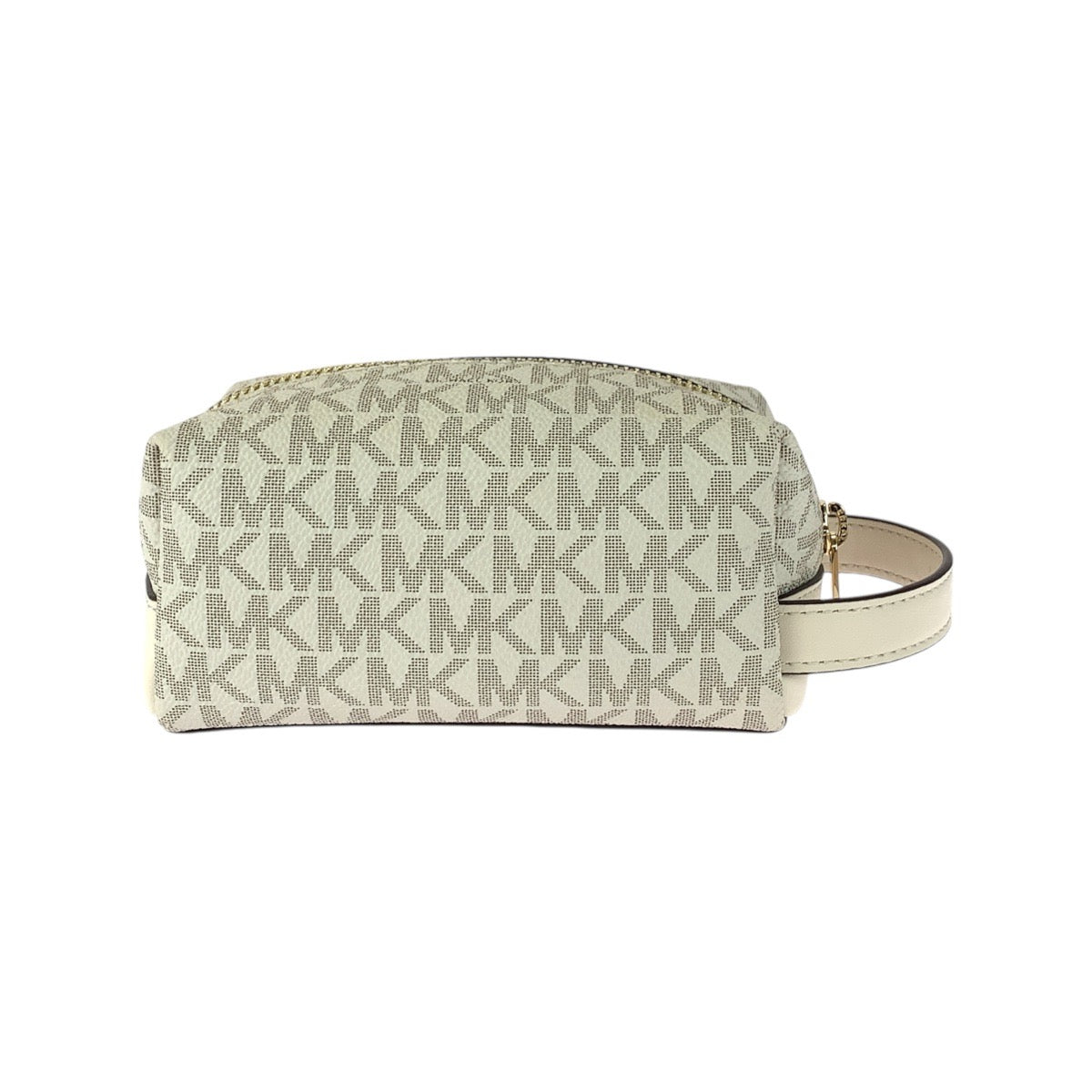 21617
Michael Kors マイケルコース MKシグネチャー JET SET ベージュ アイボリー ゴールド金具 PVC 35F4GTFN1B ポーチ メイクポーチ レディース A2