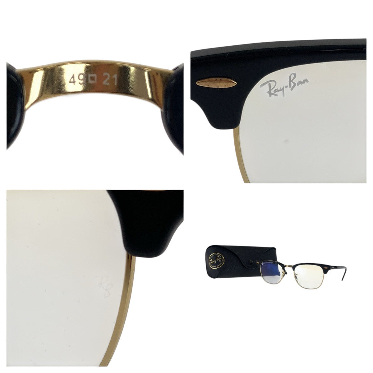 21628
Ray-Ban レイバン クラブマスター ブラック 黒 ゴールド金具 プラスチック / メタル RB3016 901/BF 49□21 140 ON サングラス 男女兼用 ウェリントン レディース A12