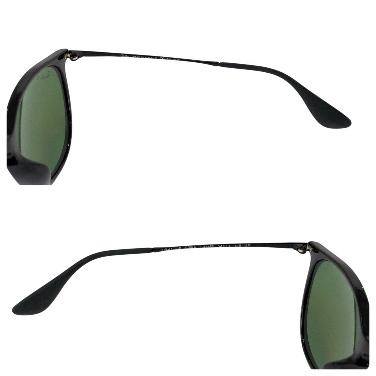 21630
Ray-Ban レイバン ブラック 黒 グリーン プラスチック R B4171-E ERIKA 601/2P 54□18 3P サングラス 男女兼用 ボストン メンズ A12