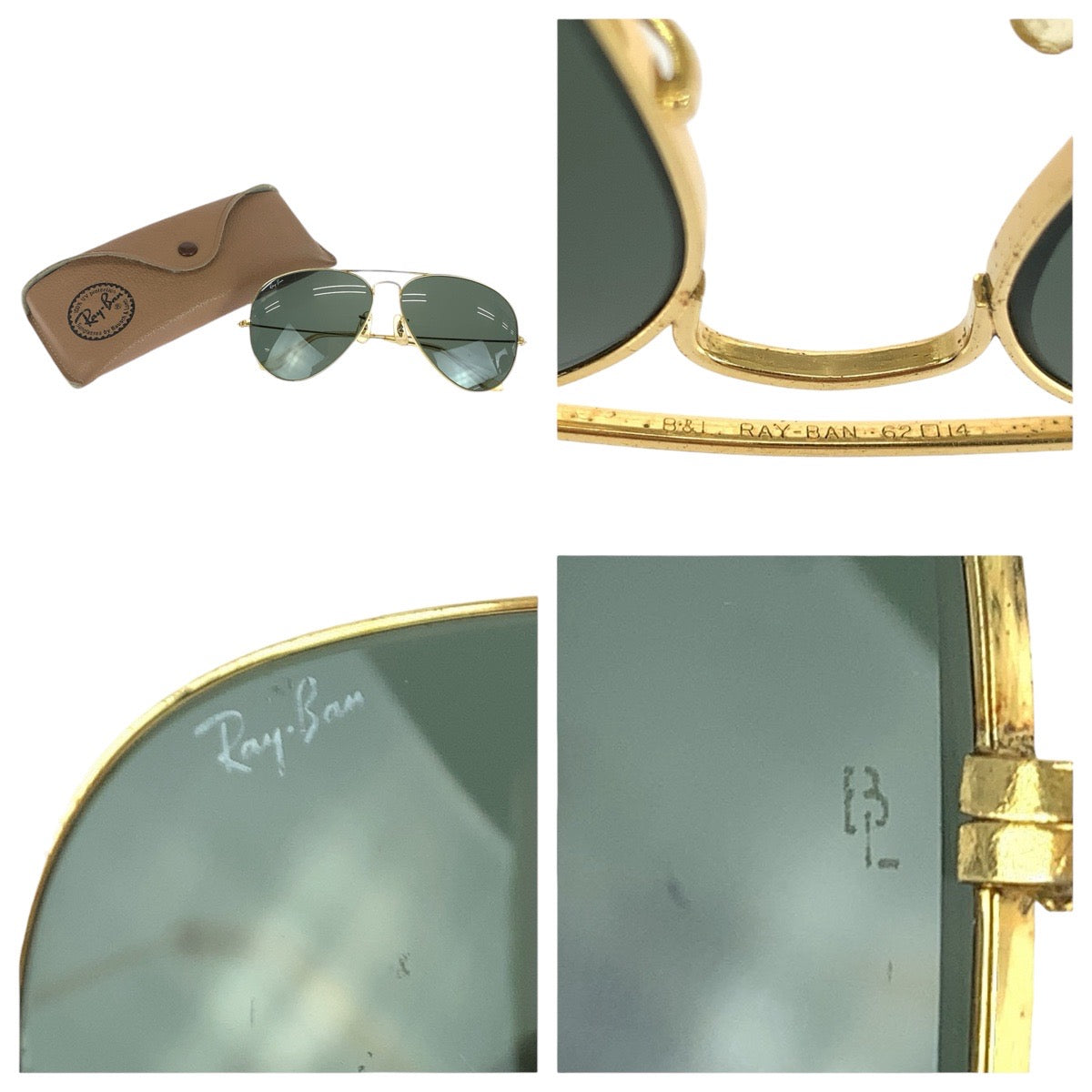 21631
Ray-Ban レイバン ヴィンテージ アビエーター ボシュロム ティアドロップ ゴールド グレー メタル 62□14 サングラス メガネ 男女兼用 ティアドロップ メンズ ABP14