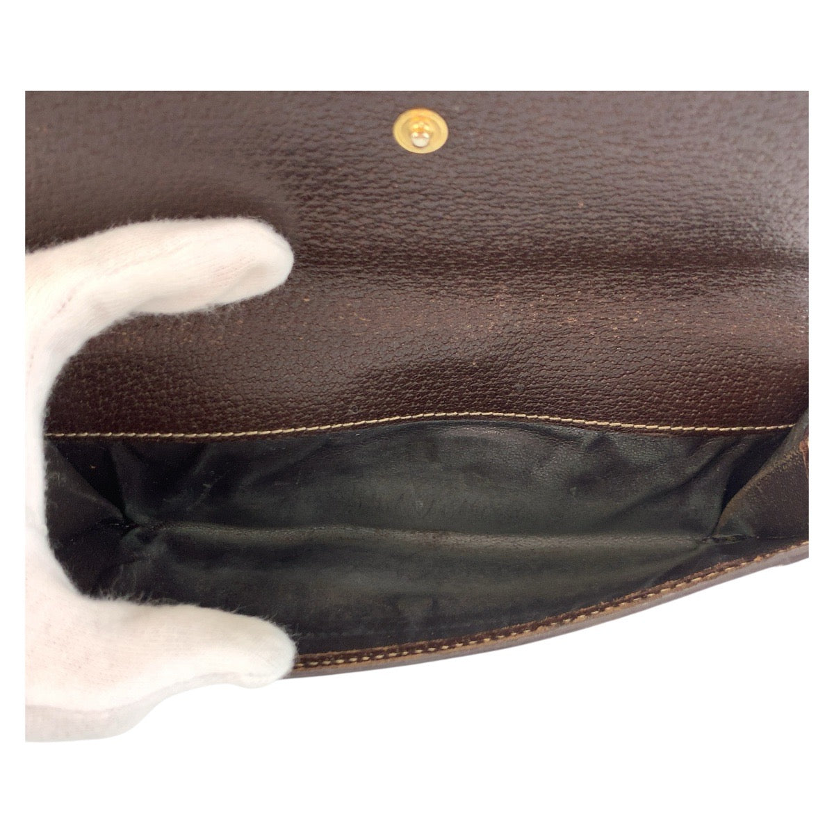 21633
GUCCI グッチ ブラウン ゴールド金具 GGキャンバス / レザー 長財布 ロングウォレット レディース B