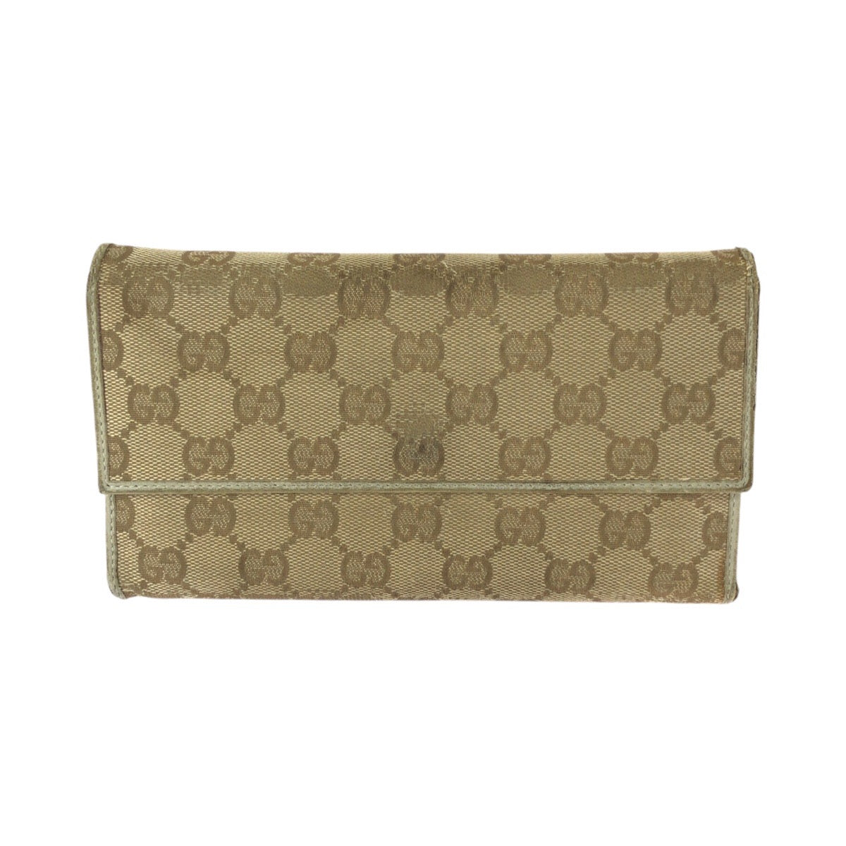 21634
GUCCI グッチ ベージュ ゴールド金具 GGキャンバス / レザー 257303 長財布 ロングウォレット レディース B
