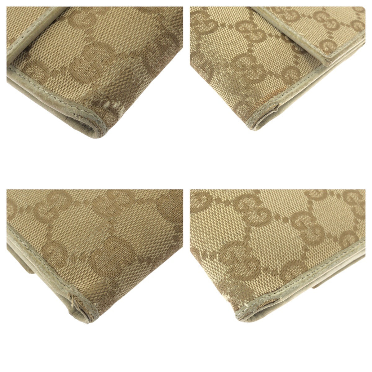 21634
GUCCI グッチ ベージュ ゴールド金具 GGキャンバス / レザー 257303 長財布 ロングウォレット レディース B