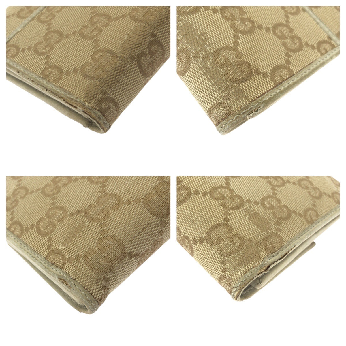 21634
GUCCI グッチ ベージュ ゴールド金具 GGキャンバス / レザー 257303 長財布 ロングウォレット レディース B