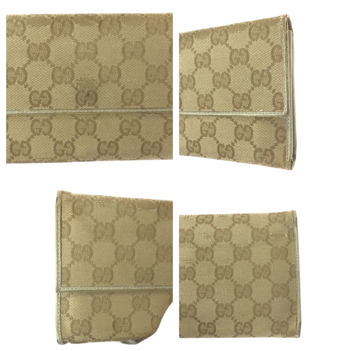 21634
GUCCI グッチ ベージュ ゴールド金具 GGキャンバス / レザー 257303 長財布 ロングウォレット レディース B