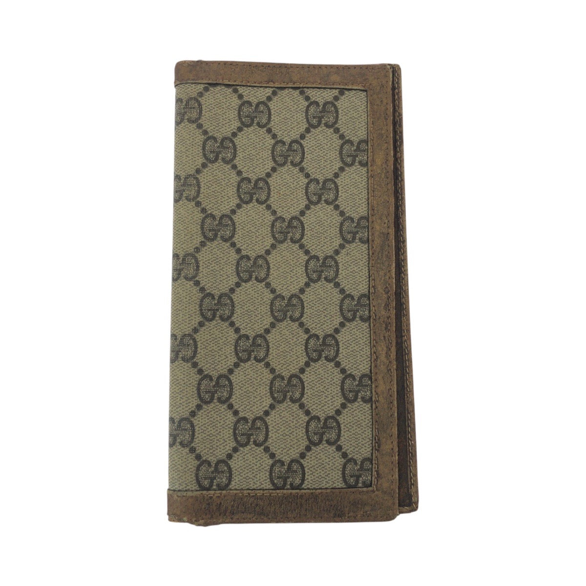21636
GUCCI グッチ ベージュ ブラウン GGスプリームキャンバス 長財布 お札入れ ロングウォレット レディース B