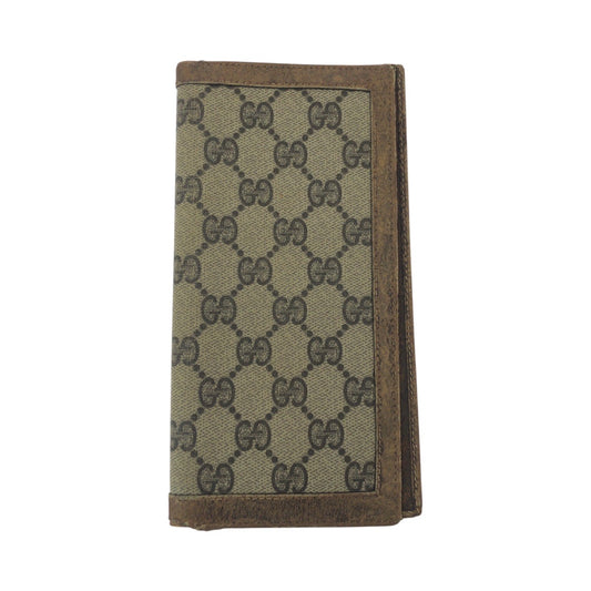 21636
GUCCI グッチ ベージュ ブラウン GGスプリームキャンバス 長財布 お札入れ ロングウォレット レディース B