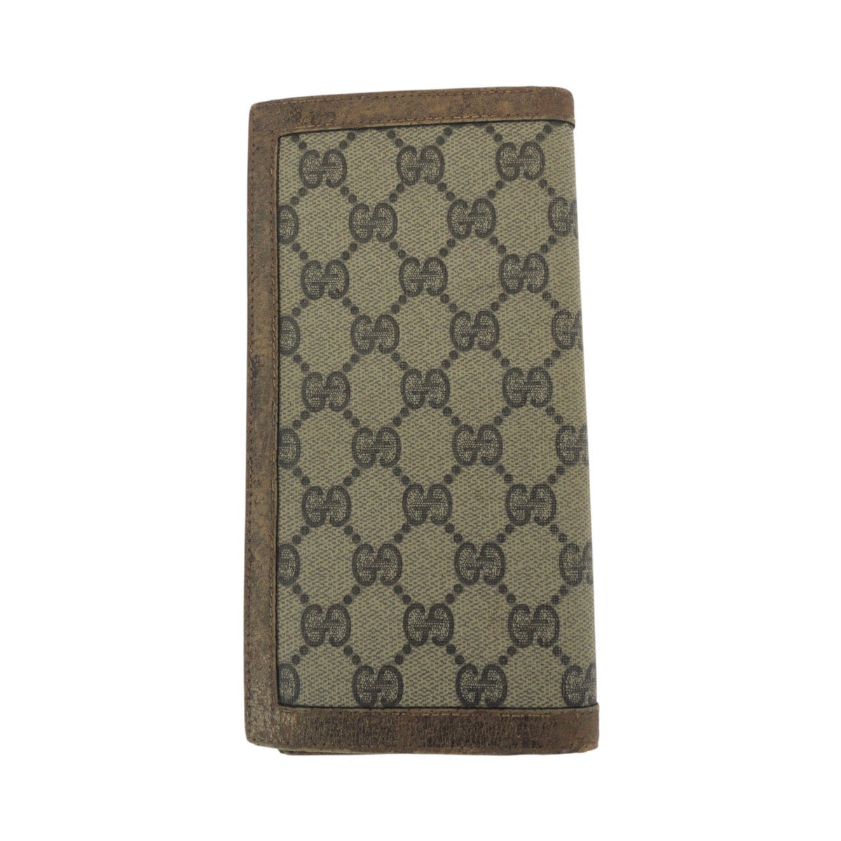21636
GUCCI グッチ ベージュ ブラウン GGスプリームキャンバス 長財布 お札入れ ロングウォレット レディース B