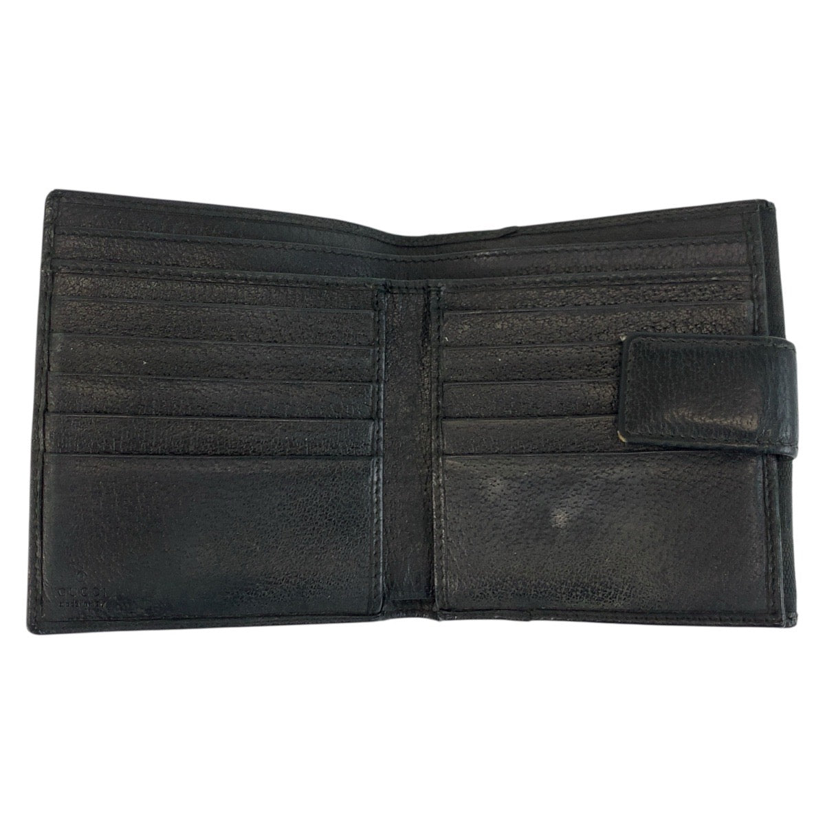 21637
GUCCI グッチ プリンシー ブラック 黒 ゴールド金具 GGキャンバス / レザー 167465 折財布 コンパクトウォレット レディース B6