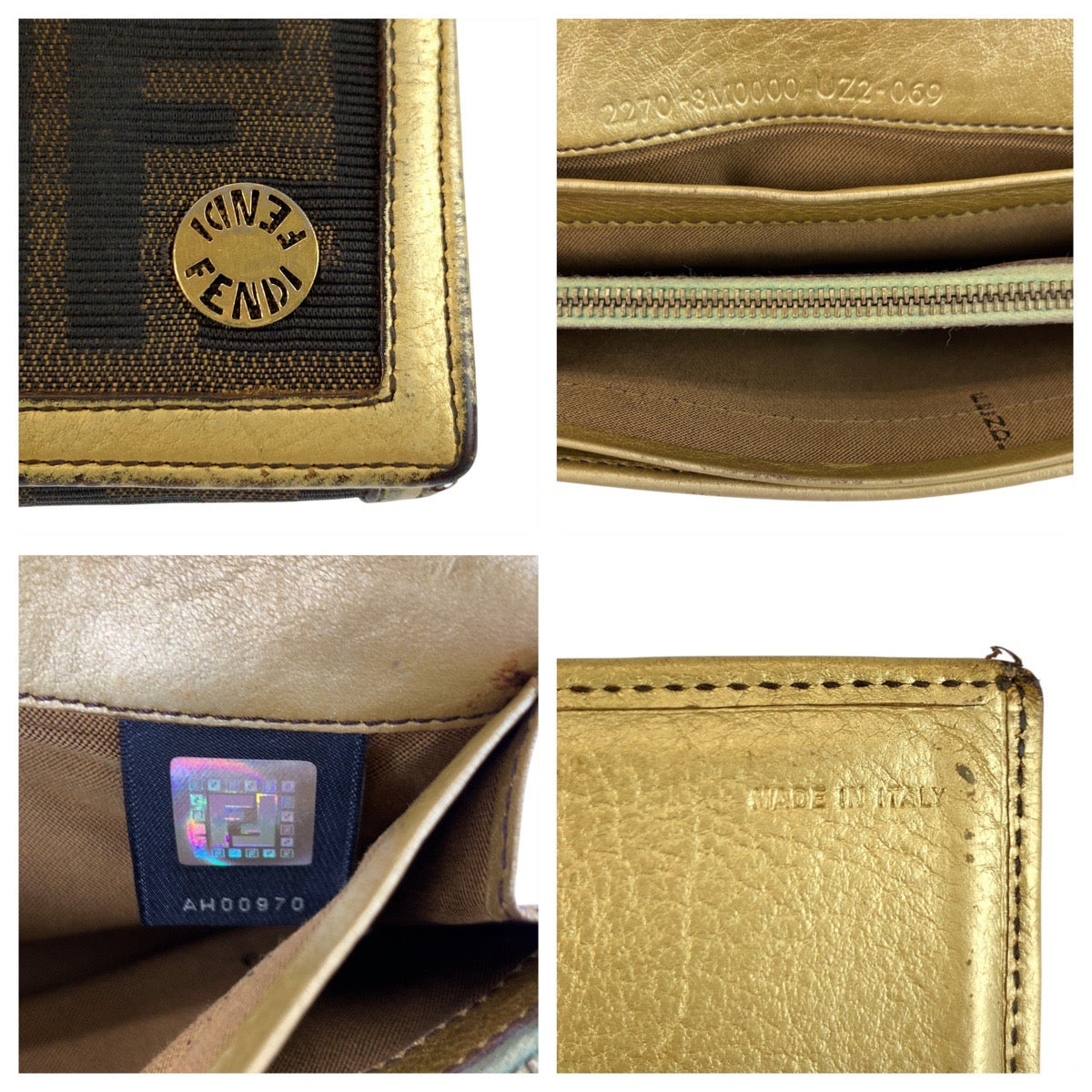 21641
FENDI フェンディ ズッカ ブラウン ゴールド キャンバス 2270-8M0000-VZ2-069 長財布 ロングウォレット レディース B7