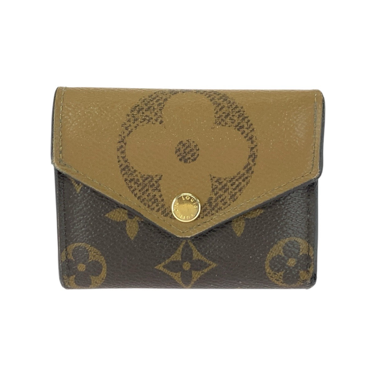 21645
LOUIS VUITTON ルイヴィトン モノグラム ポルトフォイユ ゾエ ブラウン ゴールド金具 PVC M80725 折財布 コンパクトウォレット レディース AB26