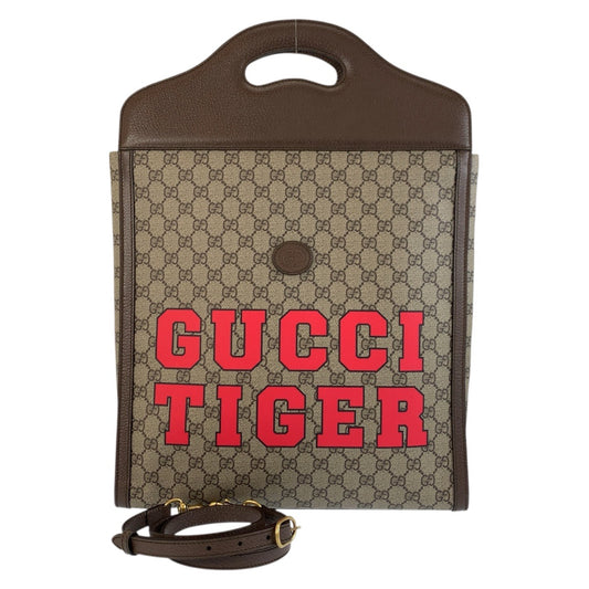 21646
GUCCI グッチ GUCCI TIGER ブラウン ゴールド金具 GGスプリームキャンバス / レザー 688497 トートバッグ ハンドバッグ ビジネスバッグ ショルダーバッグ 2way メンズ A78