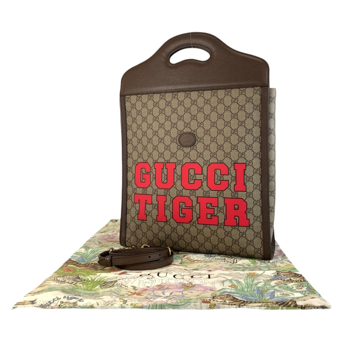 21646
GUCCI グッチ GUCCI TIGER ブラウン ゴールド金具 GGスプリームキャンバス / レザー 688497 トートバッグ ハンドバッグ ビジネスバッグ ショルダーバッグ 2way メンズ A78