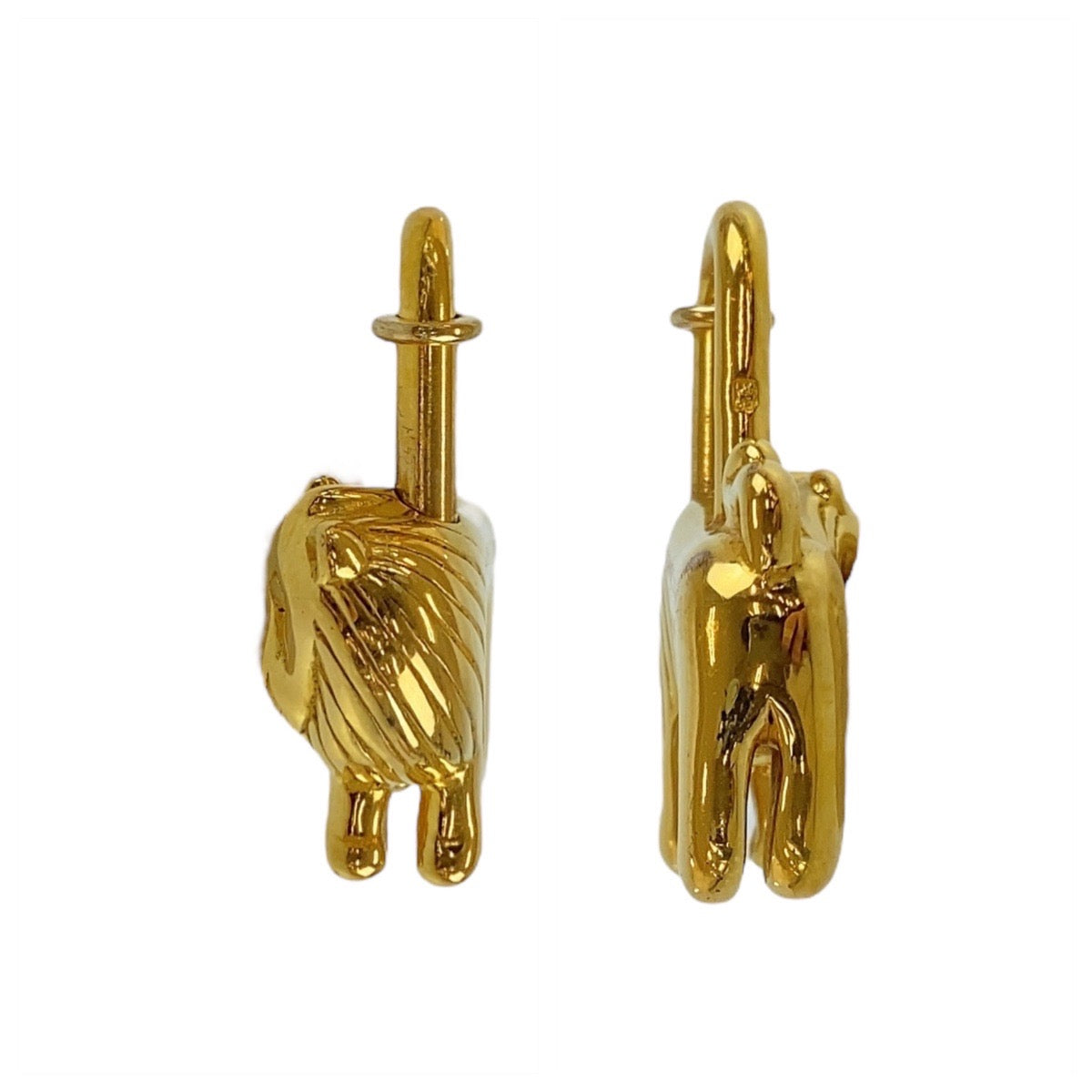 21648
HERMES エルメス アフリカ カデナ ライオン ゴールド メタル カデナ キーホルダー チャーム 男女兼用 レディース A80