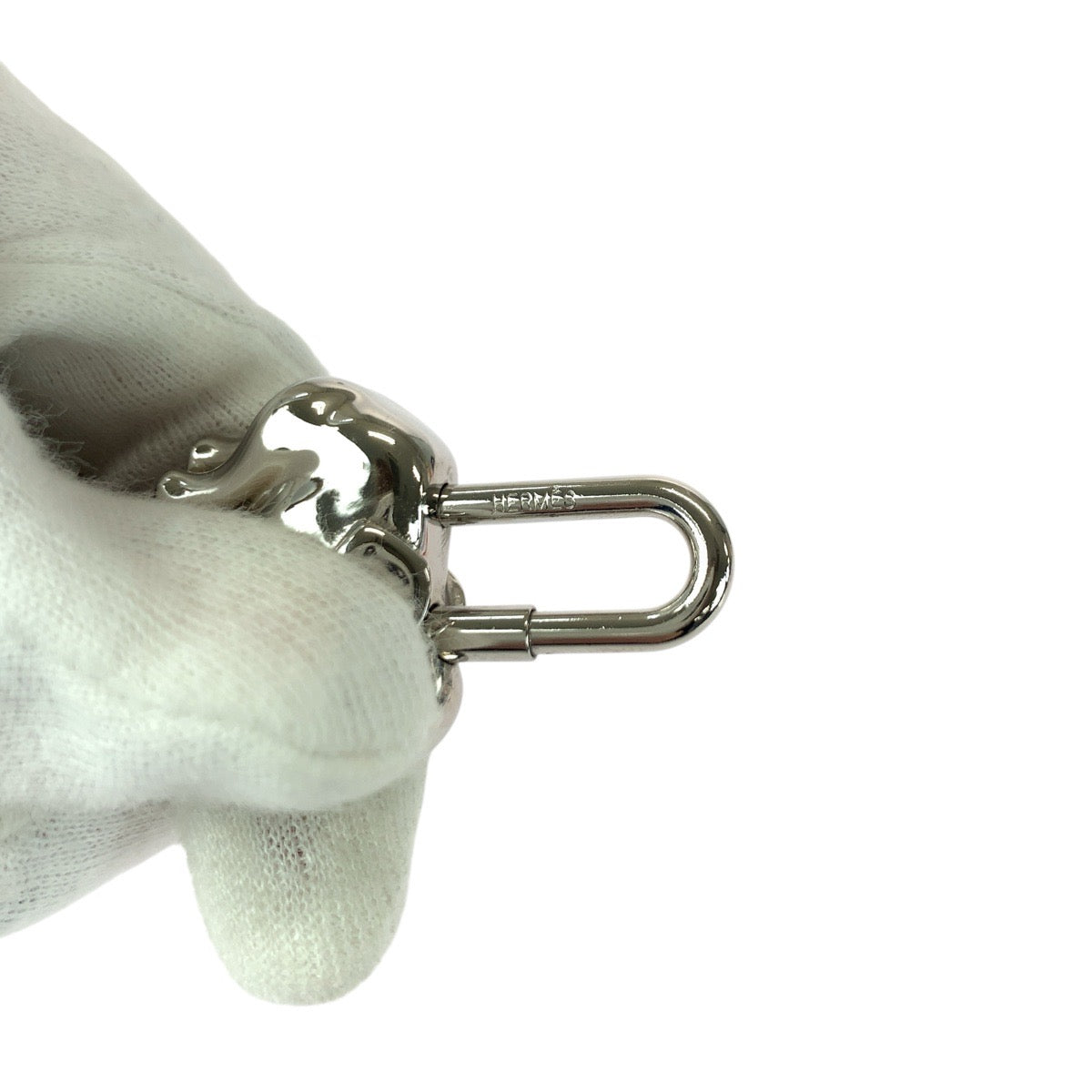 21649
HERMES エルメス ぞうモチーフ シルバー メタル カデナ チャーム 男女兼用 レディース A68