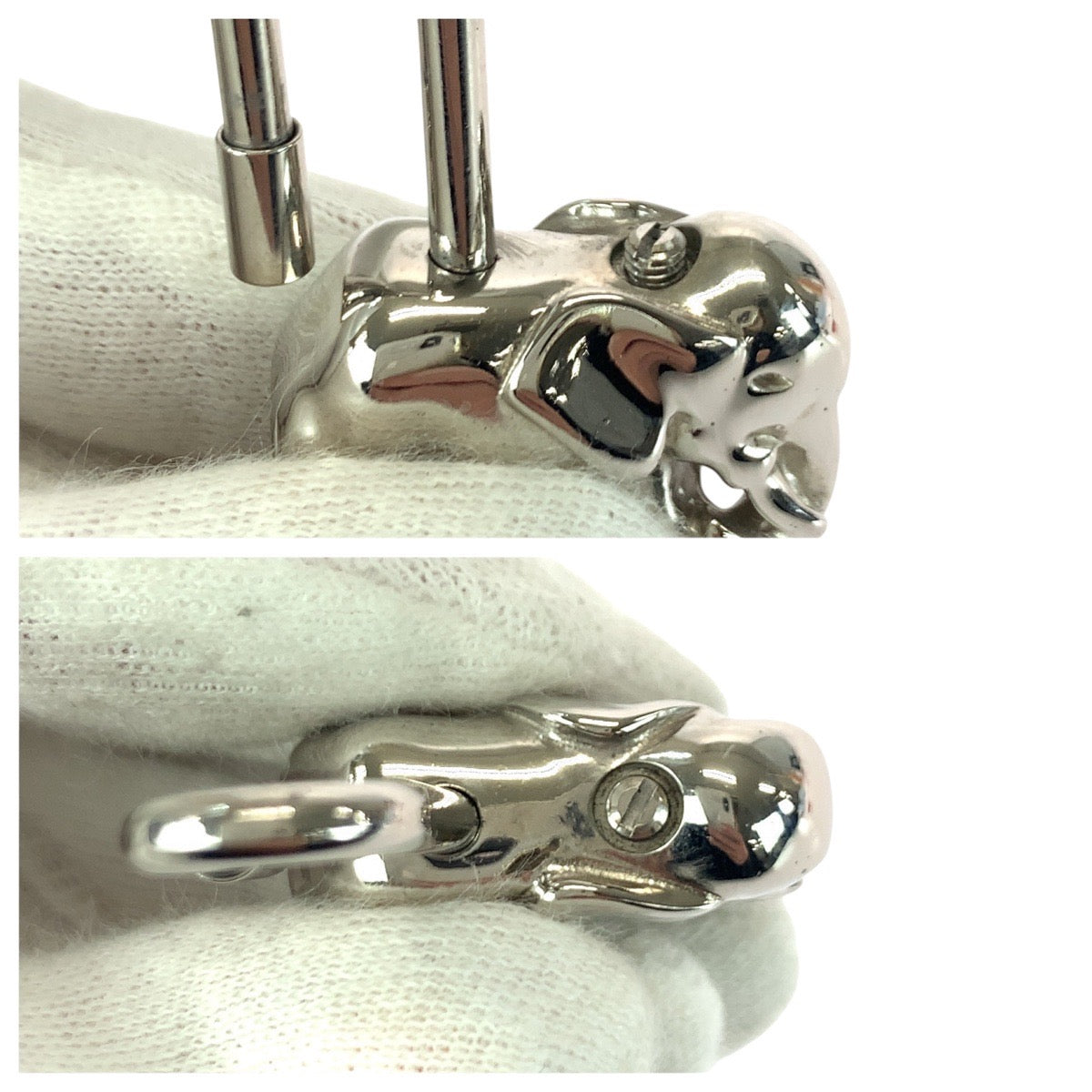 21649
HERMES エルメス ぞうモチーフ シルバー メタル カデナ チャーム 男女兼用 レディース A68