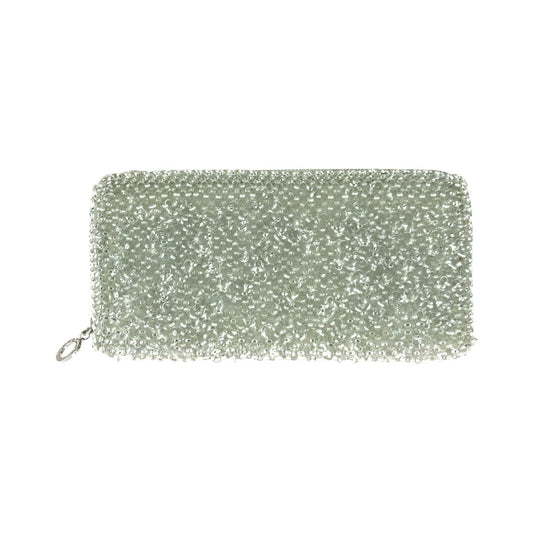 21650
ANTEPRIMA アンテプリマ シルバー シルバー金具 ワイヤー 長財布 チェーンウォレット ラウンドファスナー レディース A25