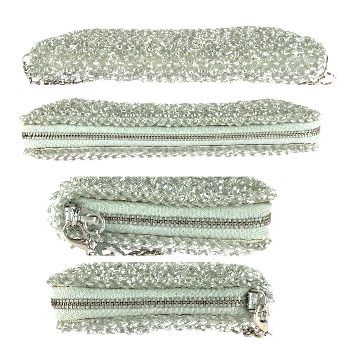 21650
ANTEPRIMA アンテプリマ シルバー シルバー金具 ワイヤー 長財布 チェーンウォレット ラウンドファスナー レディース A25