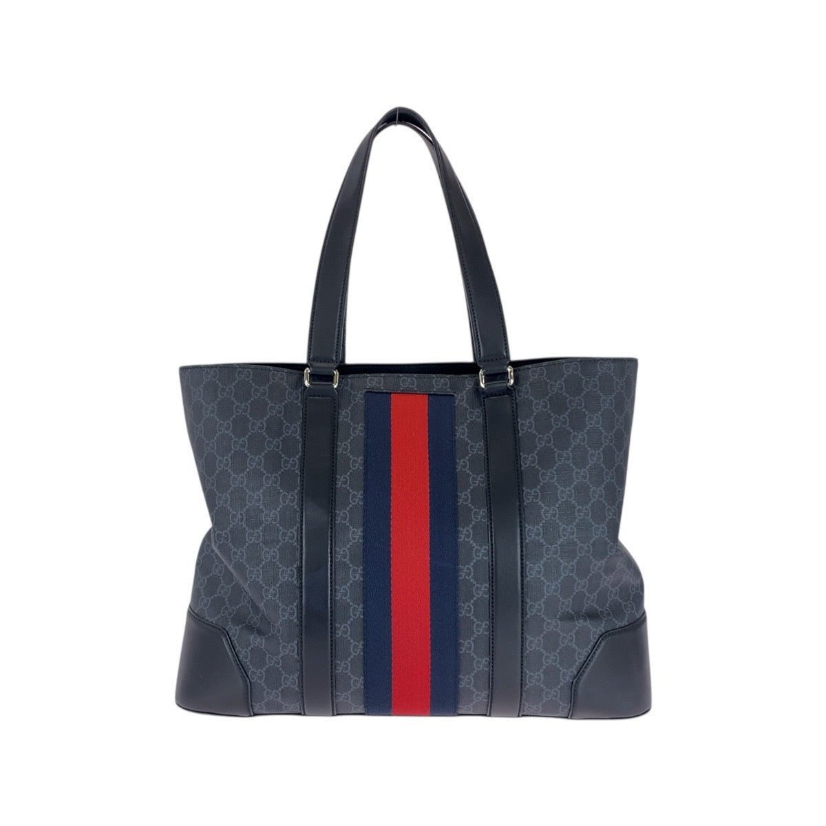 21651
GUCCI グッチ シェリーライン ブラック 黒 レッド ネイビー GGスプリームキャンバス 495560 トートバッグ ショルダーバッグ メンズ ABP70