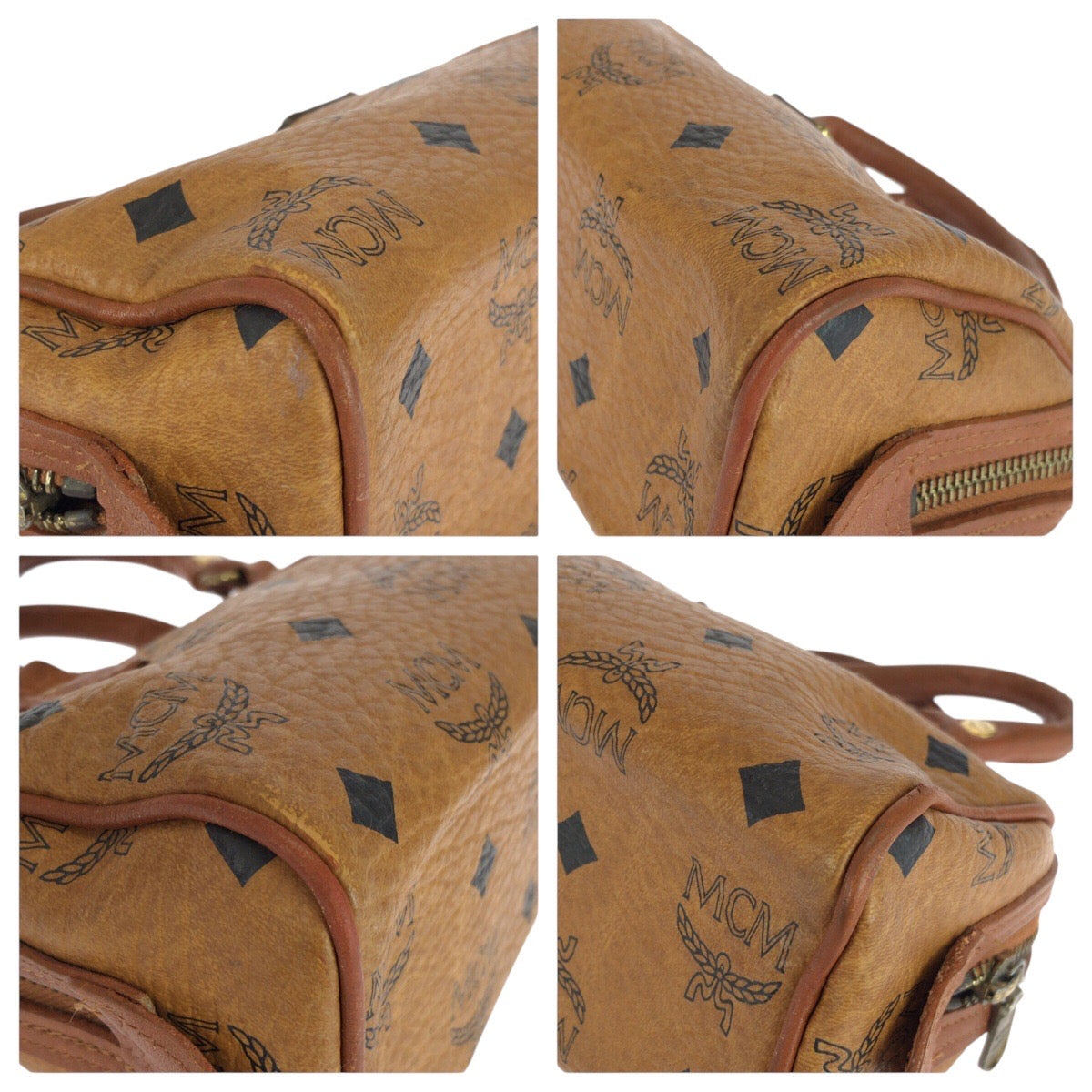 21652
MCM エム シー エム ヴィセトス コニャック ブラウン ゴールド金具 レザー ハンドバッグ ショルダーバッグ 2way レディース ABP22