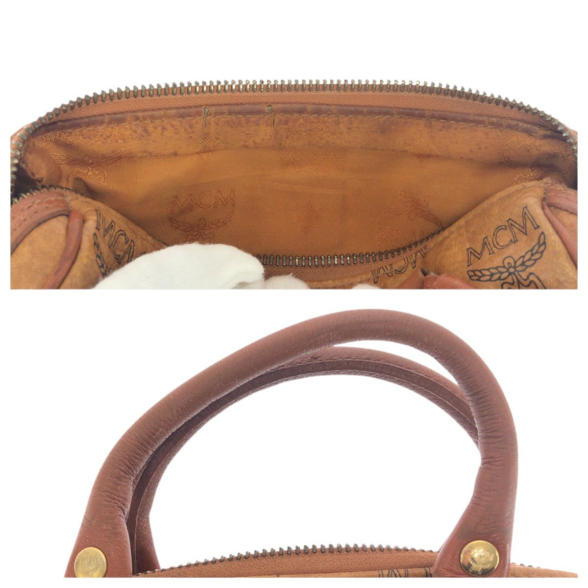 21652
MCM エム シー エム ヴィセトス コニャック ブラウン ゴールド金具 レザー ハンドバッグ ショルダーバッグ 2way レディース ABP22