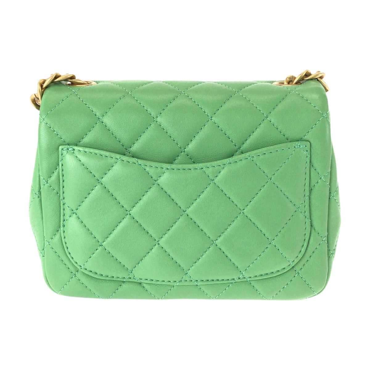 21661
CHANEL シャネル マトラッセ ミニマト ココマーク グリーン ゴールド金具 ラムスキン ビジュー チェーンショルダーバッグ レディース A648