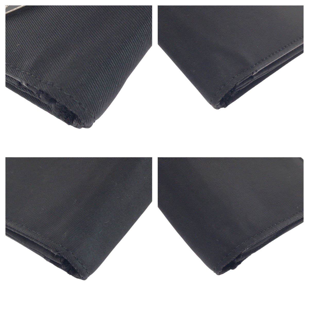 21663
PRADA プラダ テスート 三角ロゴプレート ブラック 黒 シルバー金具 ナイロン / レザー 長財布 ロングウォレット レディース AB