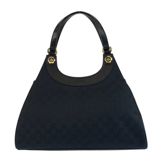 21664
GUCCI グッチ ブラック 黒 ゴールド金具 GGキャンバス / レザー 154981 ショルダーバッグ トートバッグ レディース A