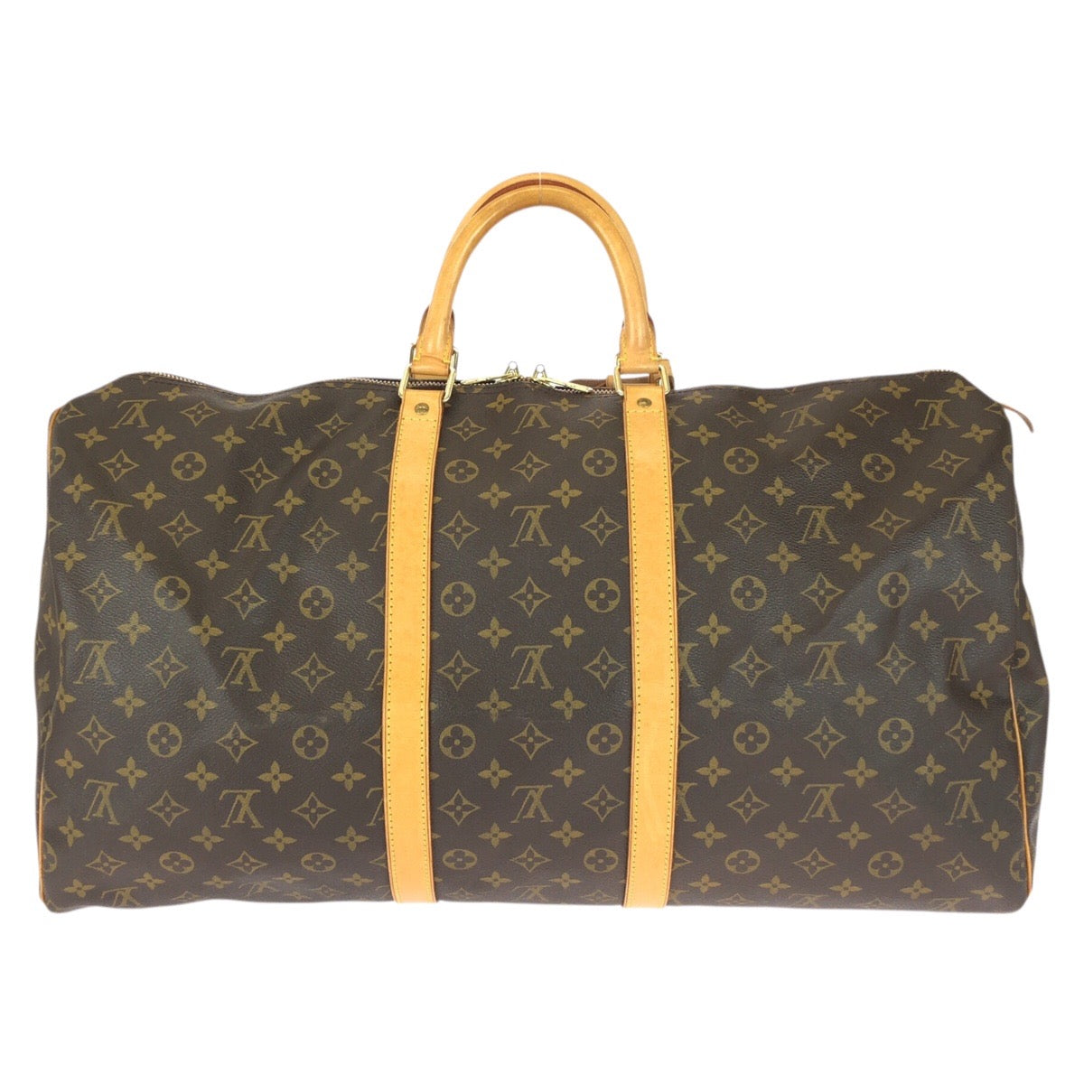 21665
LOUIS VUITTON Monogram Keepall 55 Brown Gold Hardware PVC / Leather M41424 Boston Bag Travel Bag Women's ABP