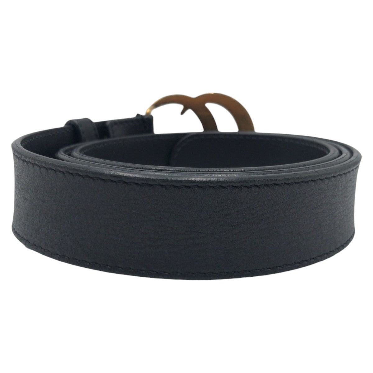 21669
GUCCI グッチ GGマーモント 80/32 ブラック 黒 ゴールド レザー / メタル 414516 AP00T ベルト バックル メンズ ABP23