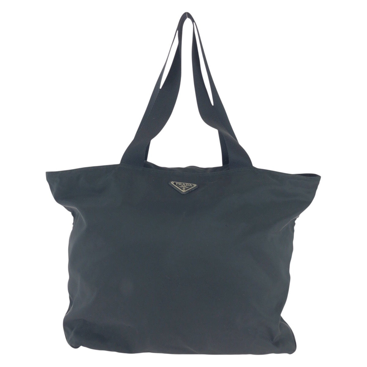 21680
PRADA Tessuto Triangle Logo Plate Black Silver Hardware Nylon Shoulder Bag Handbag Unisex Women's AB
