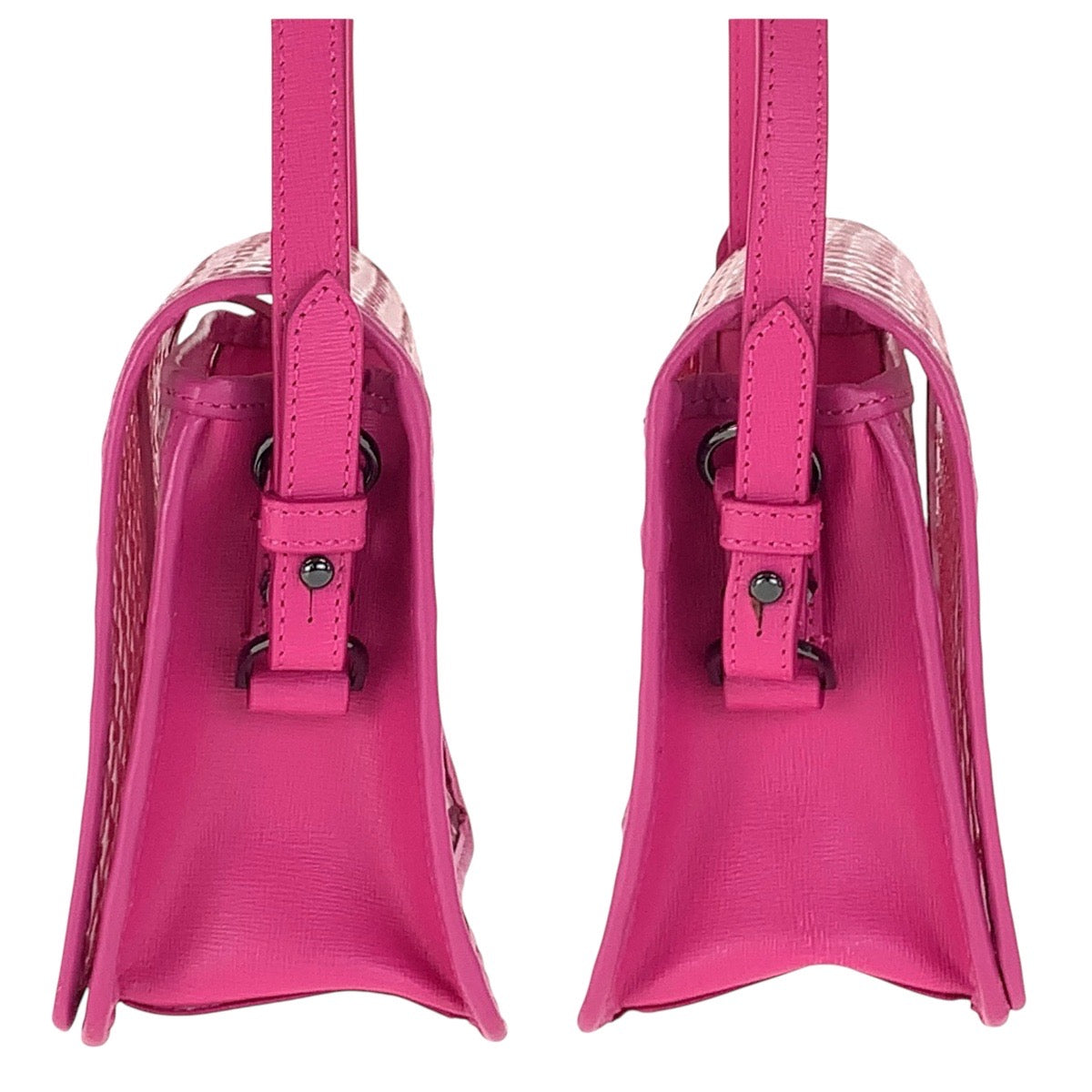 21682
OFF-WHITE オフホワイト ピンク ブラックメタル金具 ビニール / レザー ショルダーバッグ ハンドバッグ ２WAY レディース ABP35