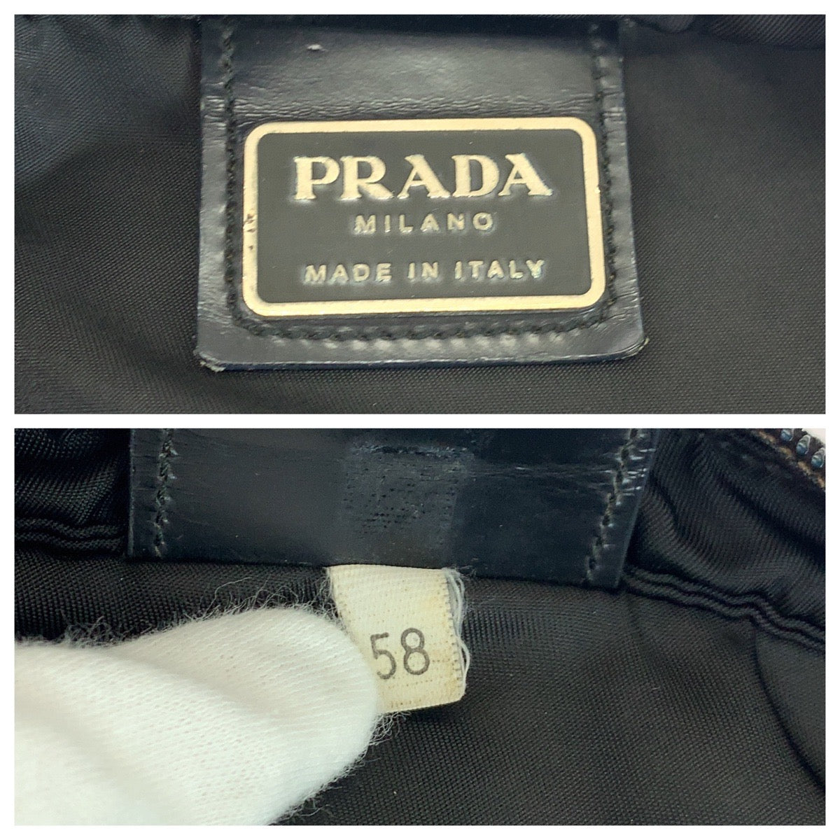 21683
PRADA Tessuto Triangle Logo Plate Black Silver Hardware Nylon Shoulder Bag Sacoche for Women AB
