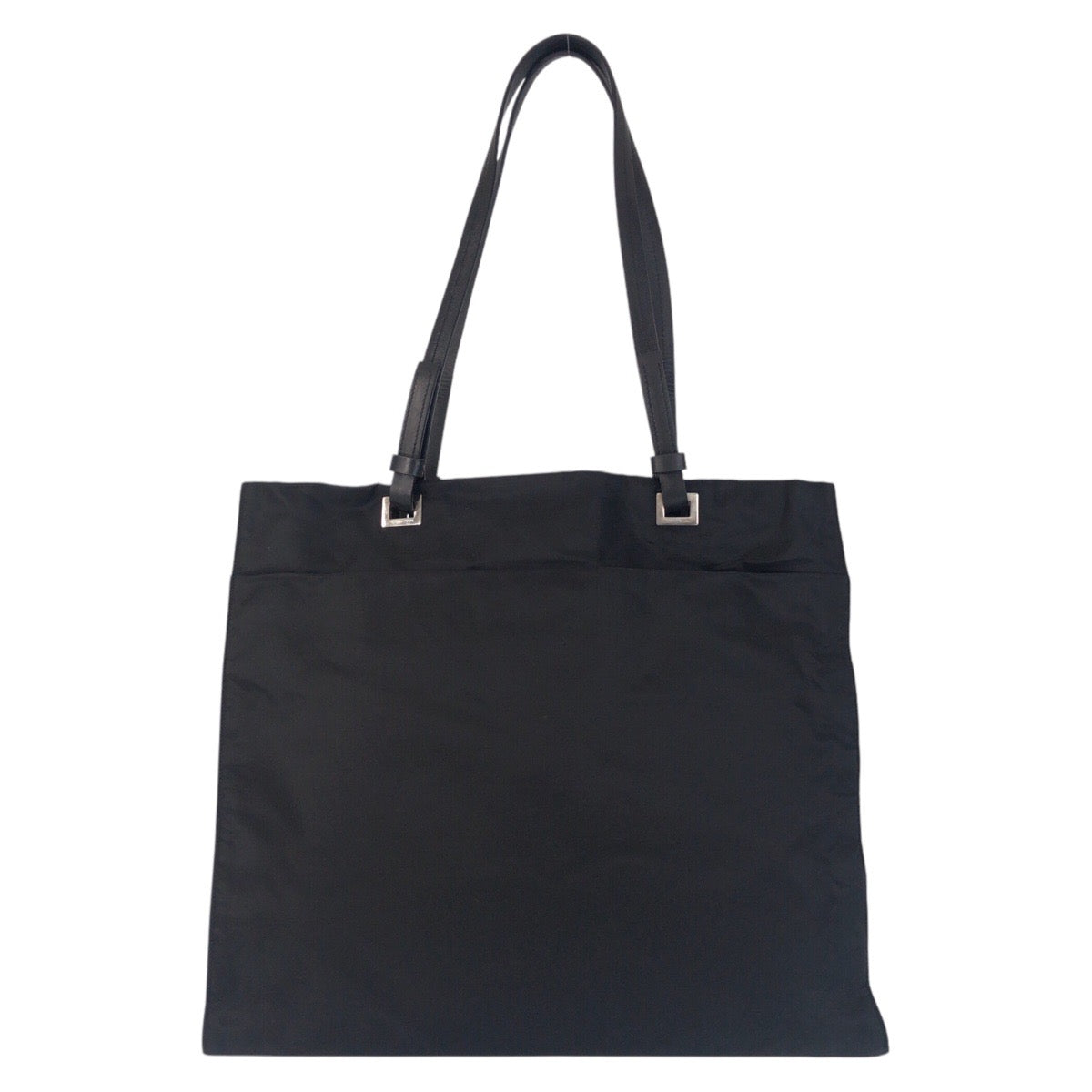 21686
PRADA プラダ テスート 三角ロゴプレート ブラック 黒 シルバー金具 ナイロン / レザー トートバッグ ショルダーバッグ レディース ABP