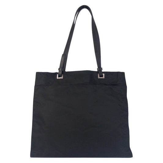 21686
PRADA プラダ テスート 三角ロゴプレート ブラック 黒 シルバー金具 ナイロン / レザー トートバッグ ショルダーバッグ レディース ABP