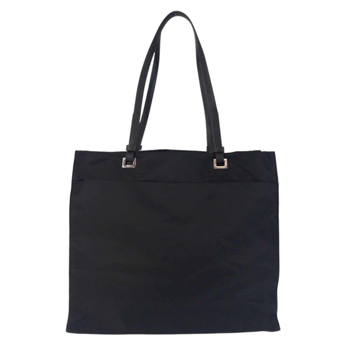 21686
PRADA プラダ テスート 三角ロゴプレート ブラック 黒 シルバー金具 ナイロン / レザー トートバッグ ショルダーバッグ レディース ABP