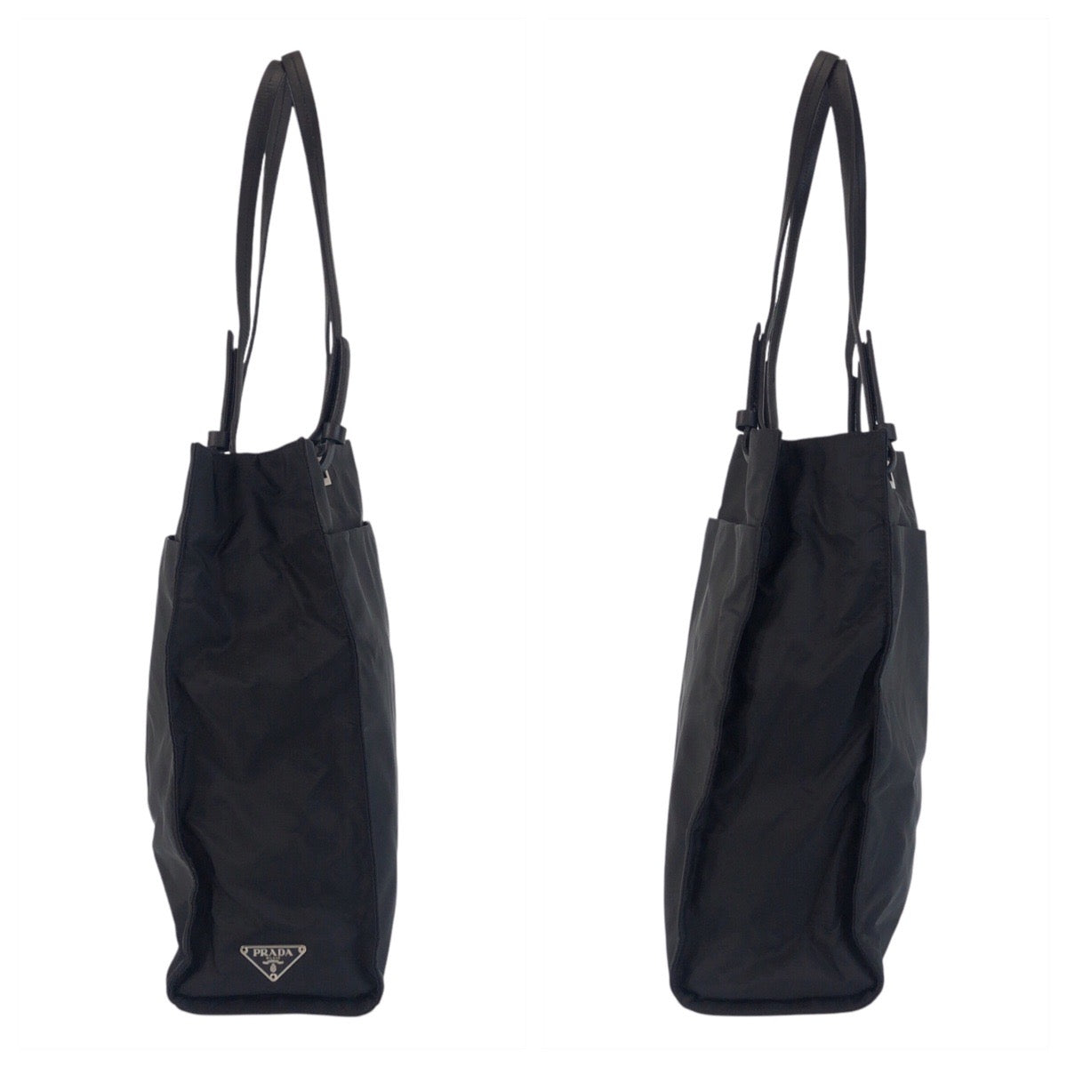 21686
PRADA プラダ テスート 三角ロゴプレート ブラック 黒 シルバー金具 ナイロン / レザー トートバッグ ショルダーバッグ レディース ABP