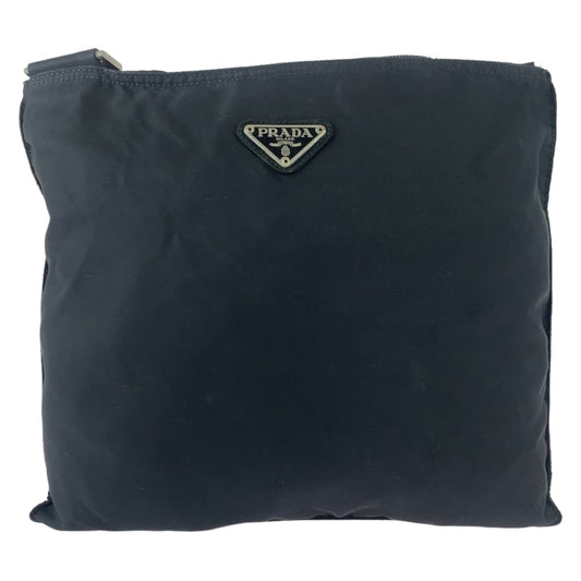 21688
PRADA プラダ テスート 三角ロゴプレート ブラック 黒 シルバー金具 ナイロン ショルダーバッグ メッセンジャーバッグ 男女兼用 レディース AB