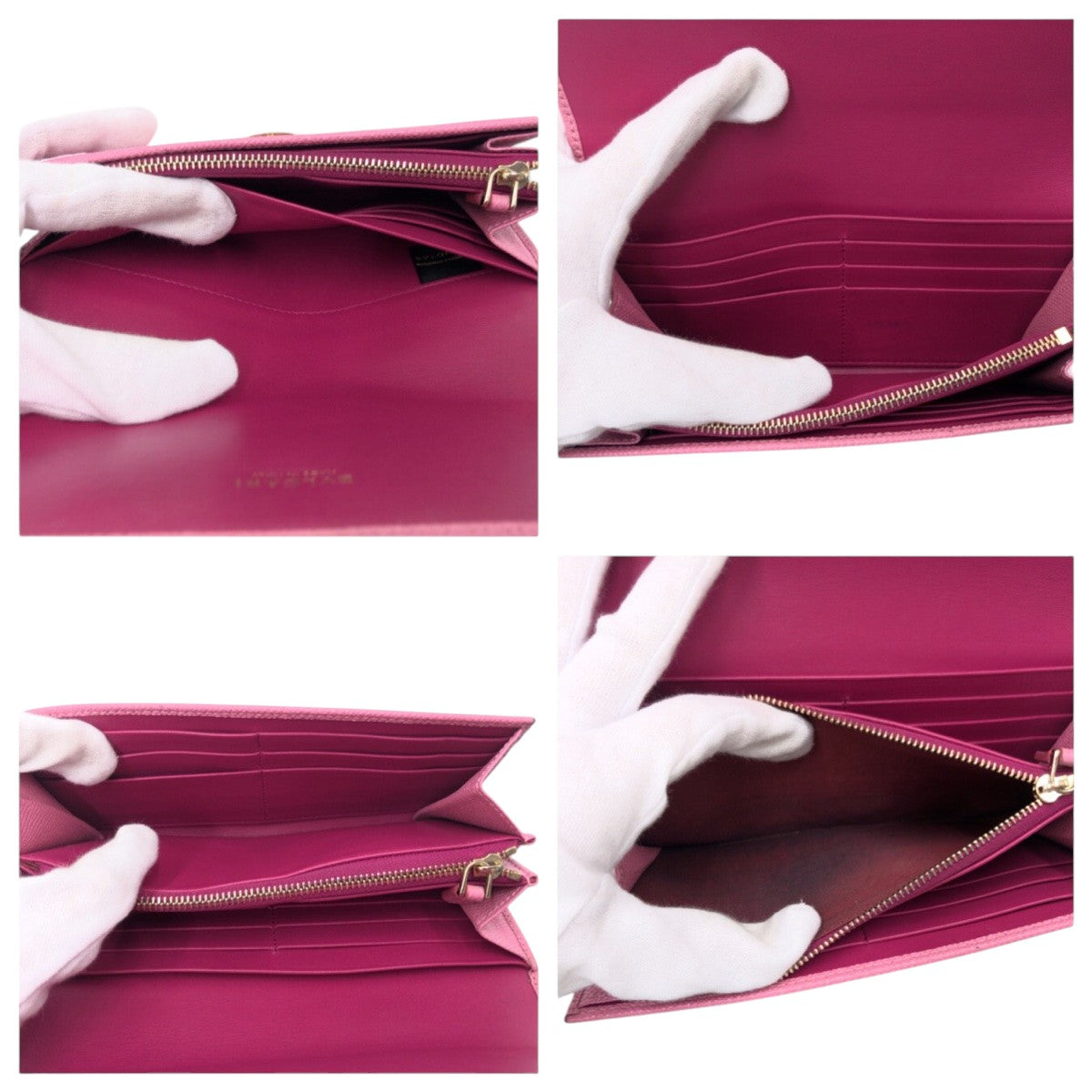 21691
BVLGARI ブルガリ ビーゼロ ピンク ゴールド金具 レザー 長財布 ロングウォレット レディース ABP21