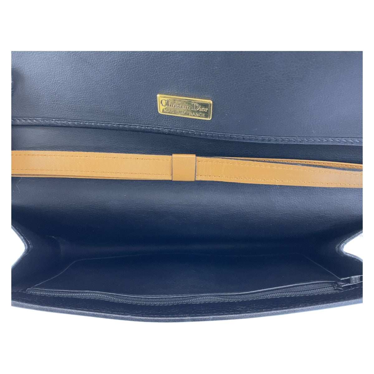 21699
Christian Dior クリスチャンディオール ヴィンテージ ブラック 黒 ゴールド金具 レザー ショルダーバッグ ポシェット レディース AB