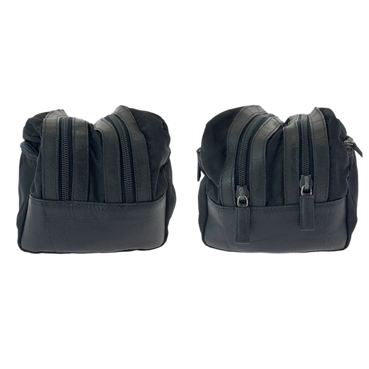 21705
PRADA プラダ テスート 三角ロゴプレート ブラック 黒 シルバー金具 ナイロン ポーチ クラッチバッグ レディース ABP