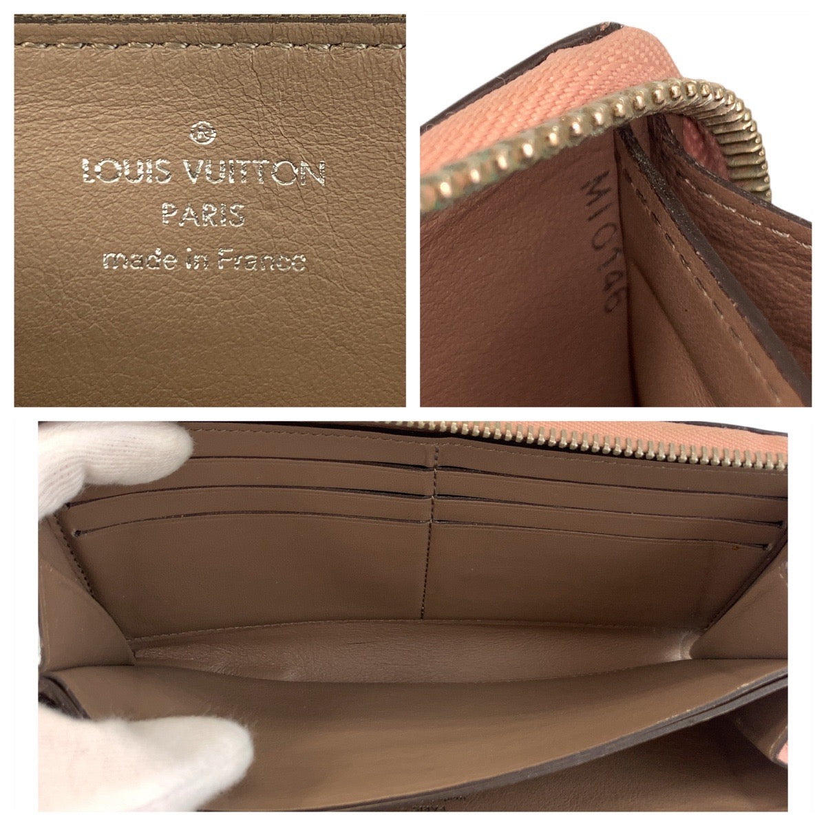 21710
LOUIS VUITTON ルイヴィトン ポルトフォイユ コメット マグノリア ピンク グレージュ シルバー金具 レザー M60148 長財布 ロングウォレット レディース AB21