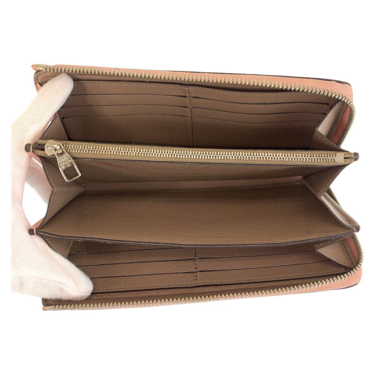 21710
LOUIS VUITTON ルイヴィトン ポルトフォイユ コメット マグノリア ピンク グレージュ シルバー金具 レザー M60148 長財布 ロングウォレット レディース AB21