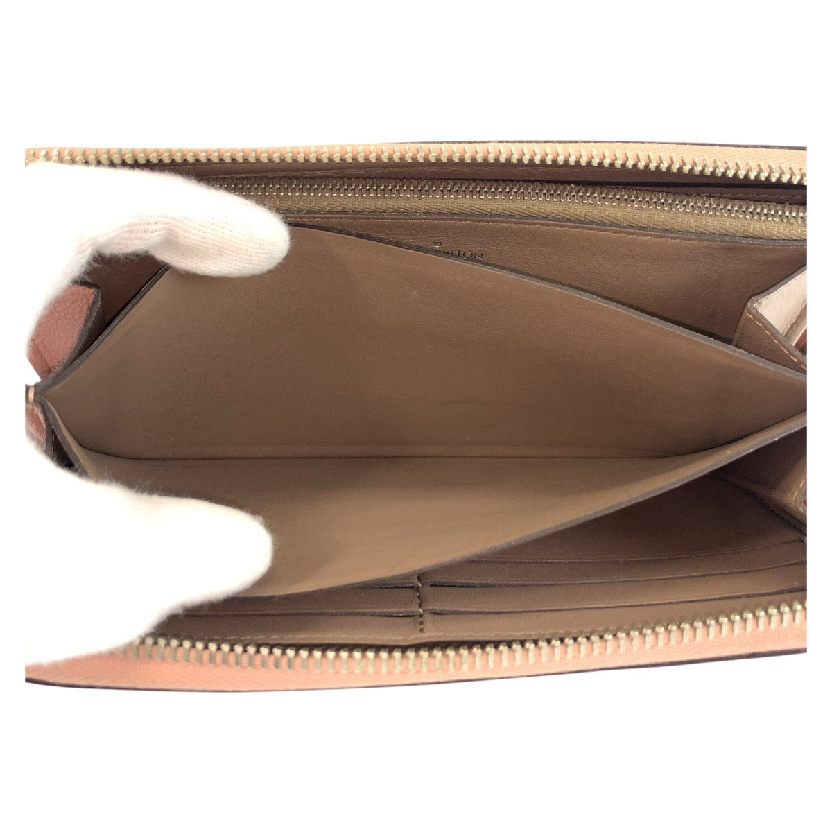 21710
LOUIS VUITTON ルイヴィトン ポルトフォイユ コメット マグノリア ピンク グレージュ シルバー金具 レザー M60148 長財布 ロングウォレット レディース AB21