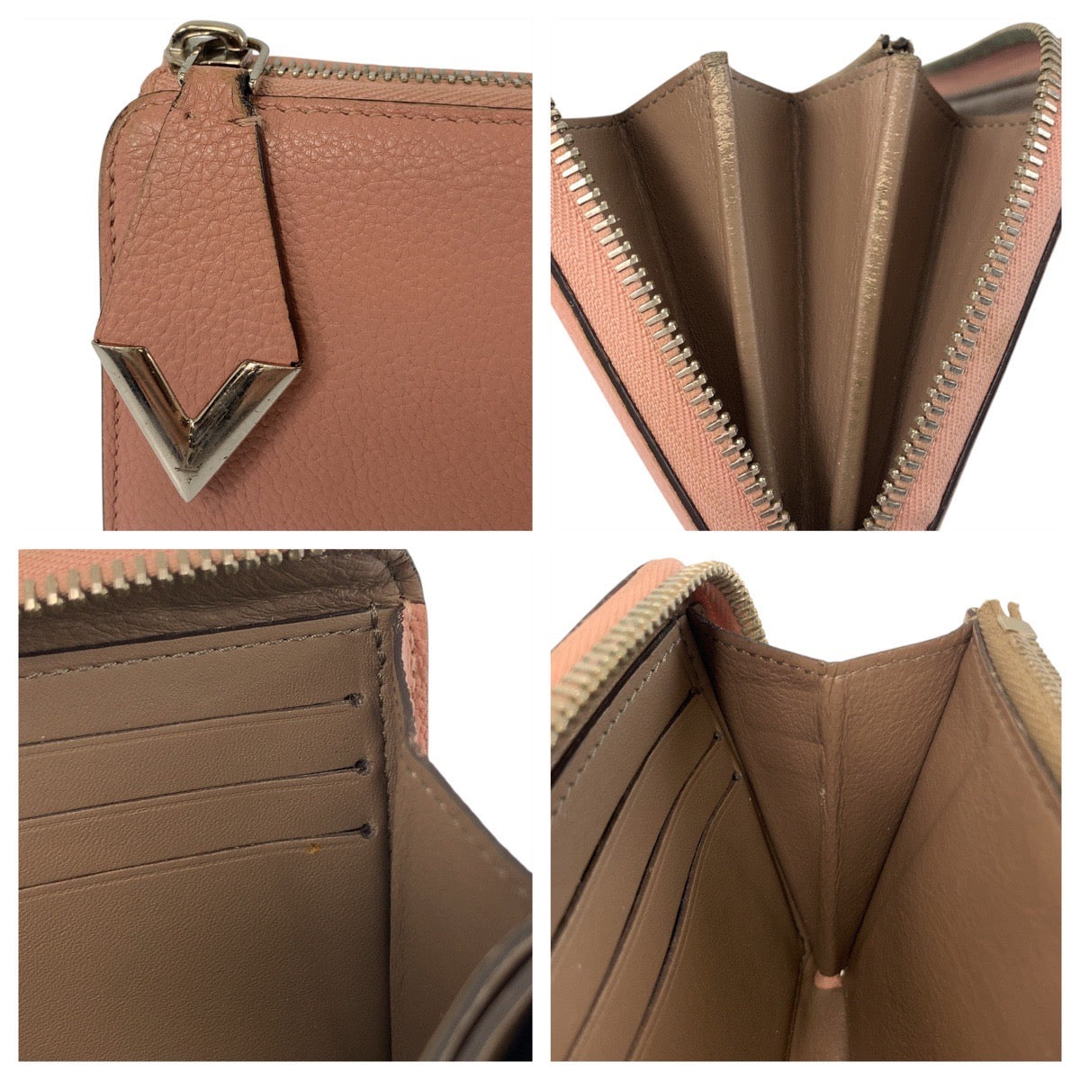 21710
LOUIS VUITTON ルイヴィトン ポルトフォイユ コメット マグノリア ピンク グレージュ シルバー金具 レザー M60148 長財布 ロングウォレット レディース AB21