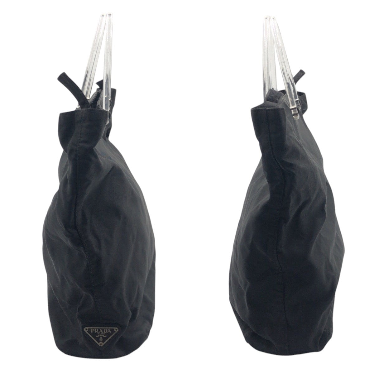 21722
PRADA プラダ テスート 三角ロゴ ブラック 黒 ナイロン / プラスチック ハンドバッグ トートバッグ レディース ABP18