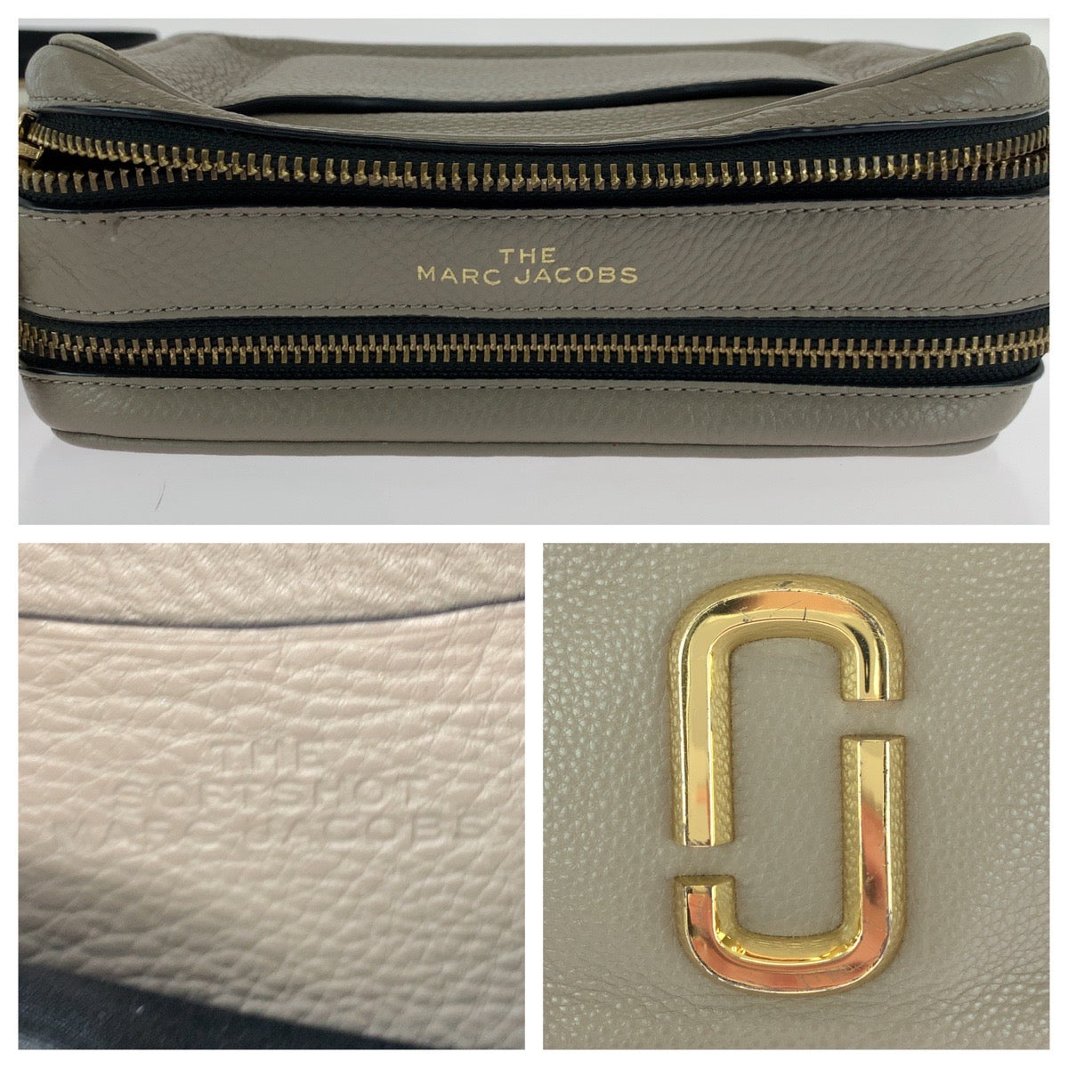 21733
MARC BY MARC JACOBS マークバイマークジェイコブス ベージュ ブラック ゴールド金具 レザー F SE 2250 ショルダーバッグ ポシェット レディース AB
